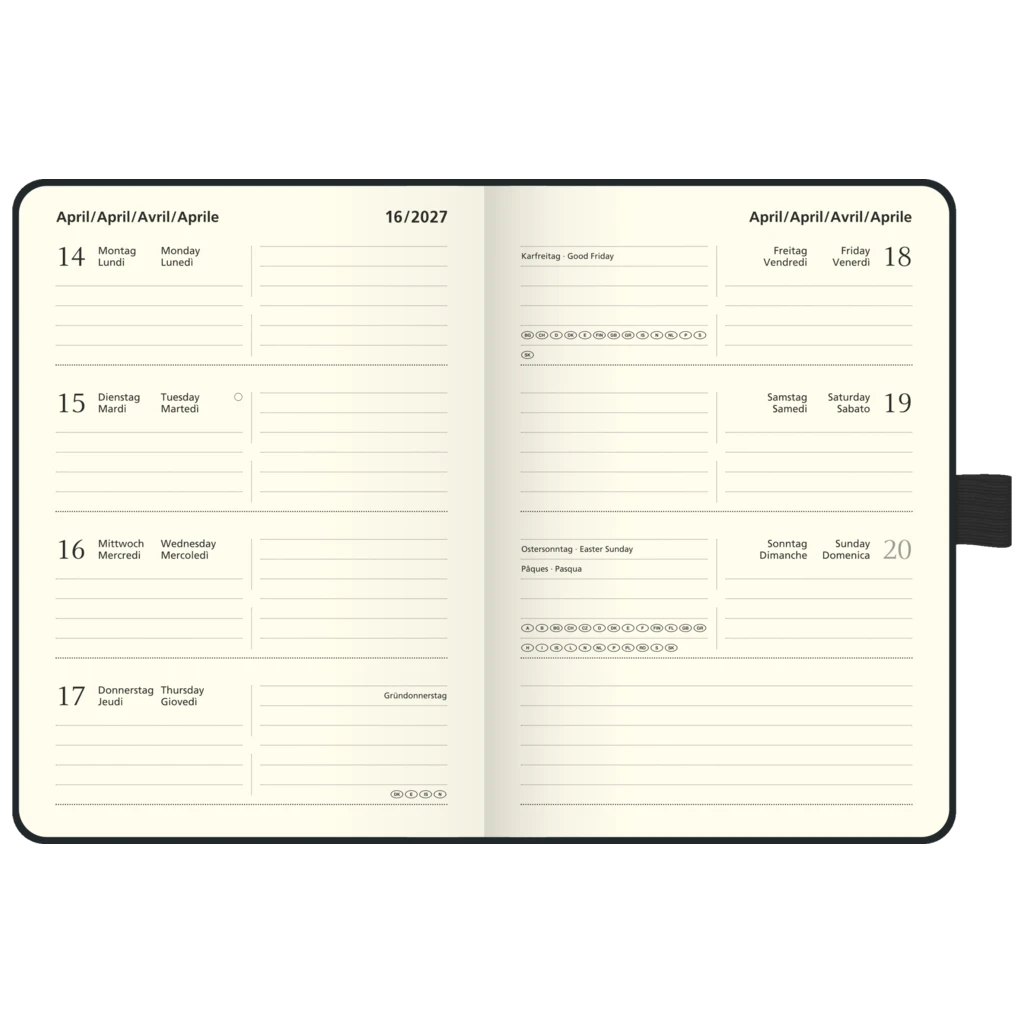Taschenkalender Kompagnon Mod. 732 66 2027 | A6, Kunststoff, dunkelblau