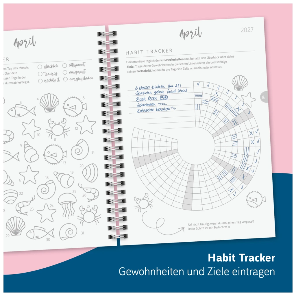 Schülerkalender Style 2026/2027 „Ocean“ | A5, Kunststoff