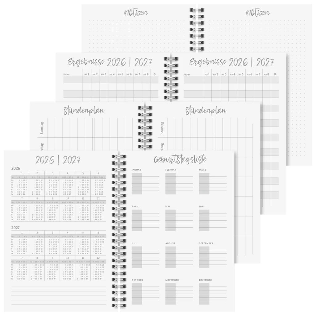 Schülerkalender Style 2026/2027 „Shadow“ | A5, Kunststoff
