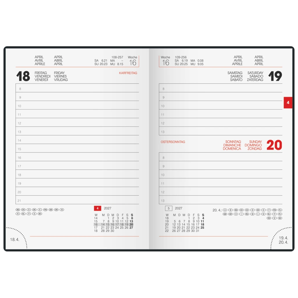 Taschenkalender Mod. 736 2027 | A6, Kunststoff, dunkelblau