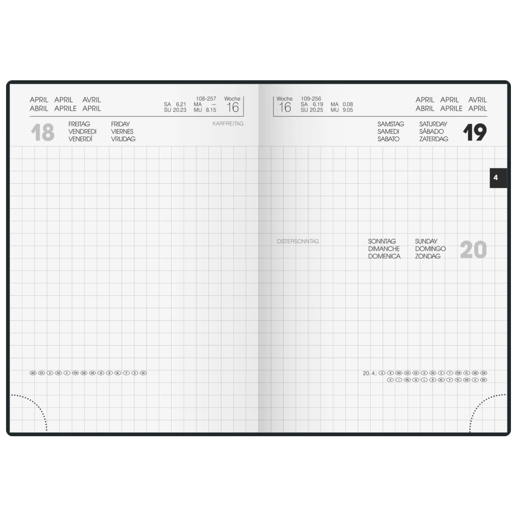 Taschenkalender Mod. 736 90 2027 | A6, Kunststoff, schwarz