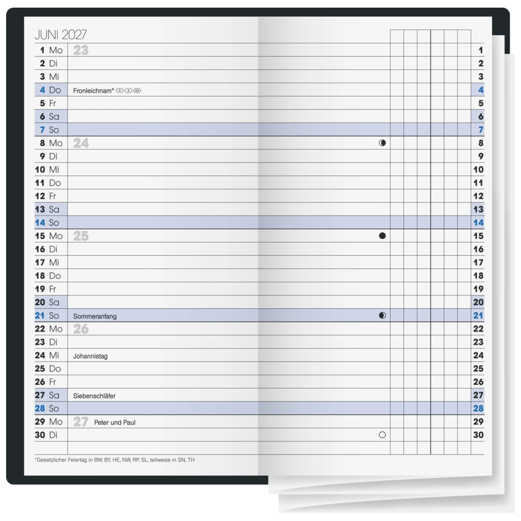 Taschenkalender Mod. 740 2027 | A6, Kunststoff, dunkelblau