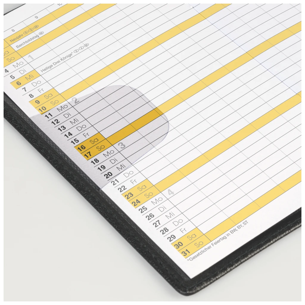 Taschenkalender Mod. 746 2027 | A6, Leder, schwarz