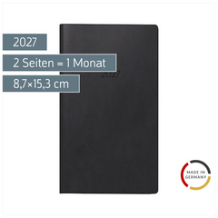 Taschenkalender Mod. 750 2027 | A6, Kunststoff, schwarz