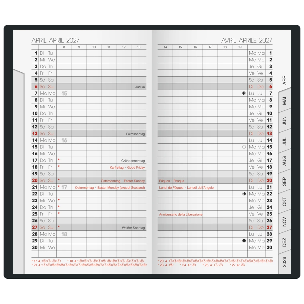Taschenkalender Mod. 751 2027 | A6, Kunststoff, dunkelblau