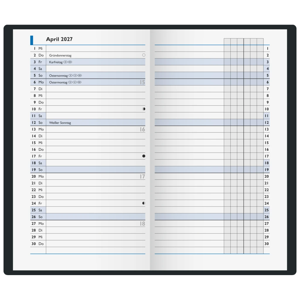 Taschenkalender Mod. 753 2027 | A6, Karton, braun