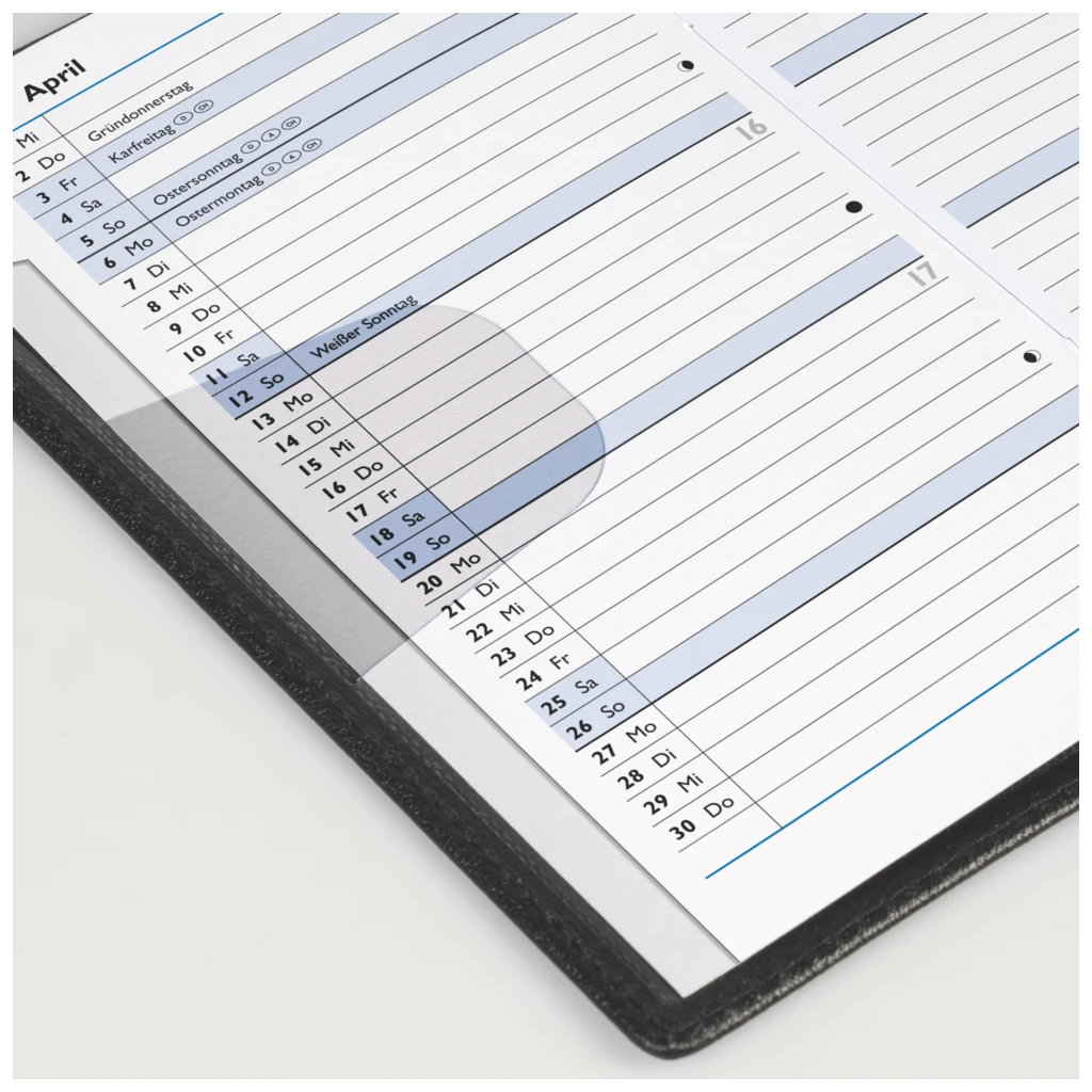 Taschenkalender Mod. 753 2027 | A6, Kunstleder, schwarz