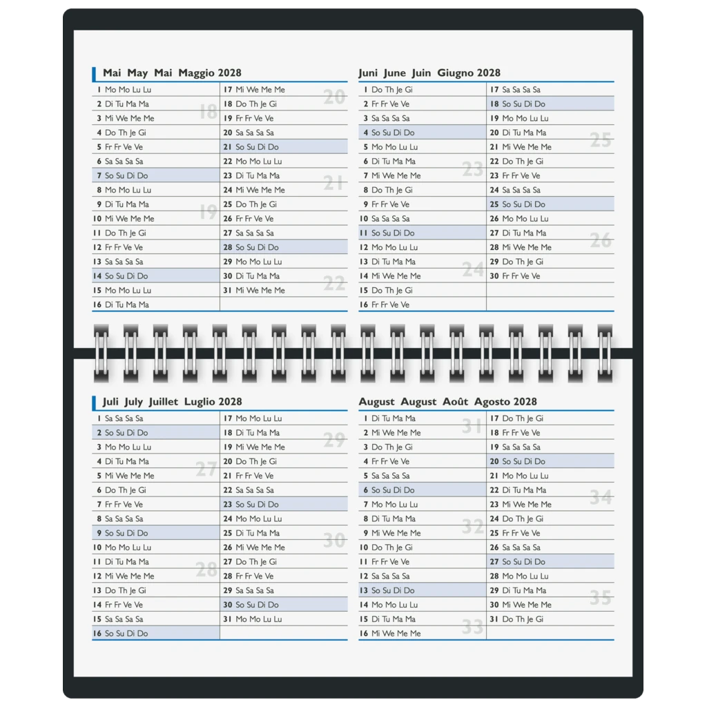 Taschenkalender Mod. 755 2027 | A6 quer, Kunstleder, blau