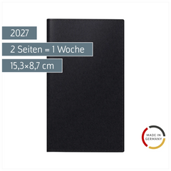 Taschenkalender Mod. 755 2027 | A6 quer, Kunstleder, schwarz