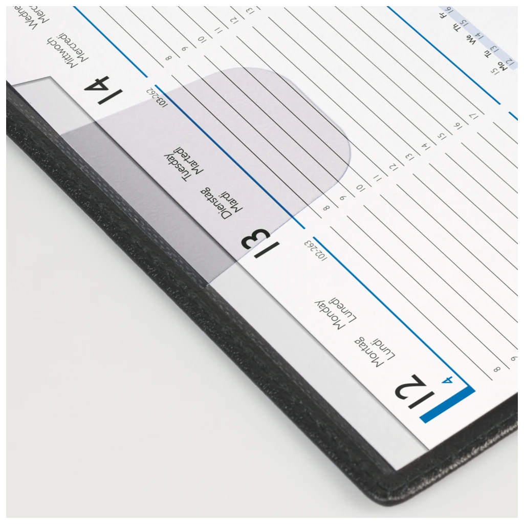 Taschenkalender Mod. 755 2027 | A6 quer, Kunstleder, schwarz
