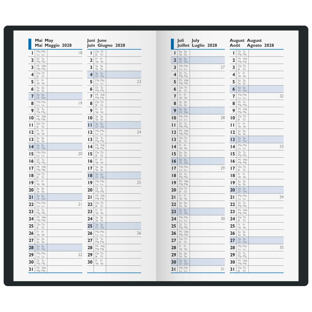Taschenkalender Design Line Mod. 756 2027 „Sunbeds“ | A6, Papier
