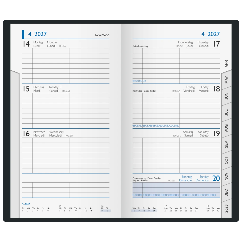 Taschenkalender Mod. 756 2027 | A6, Kunstleder, schwarz