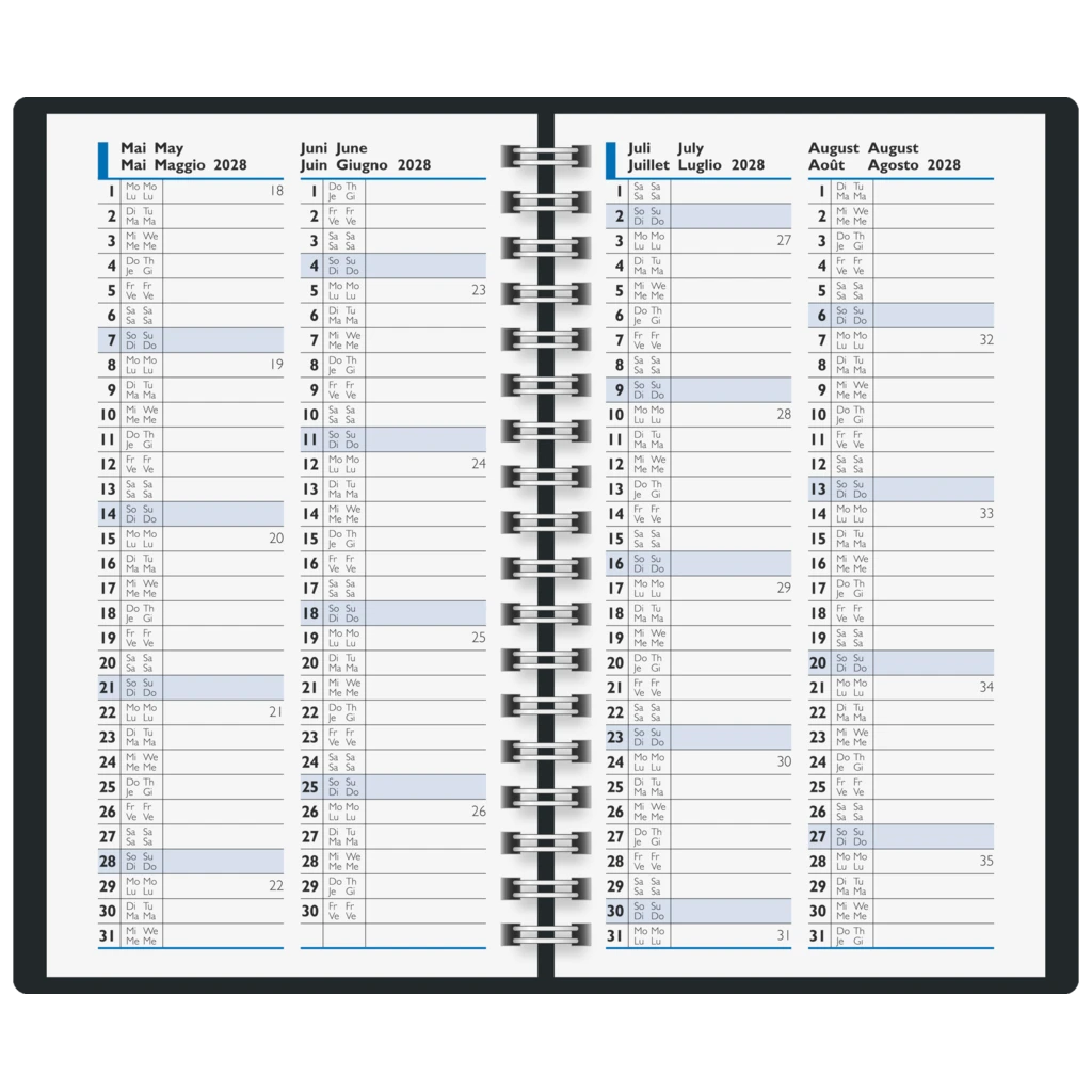 Taschenkalender Mod. 756 2027 | A6, Leder, schwarz