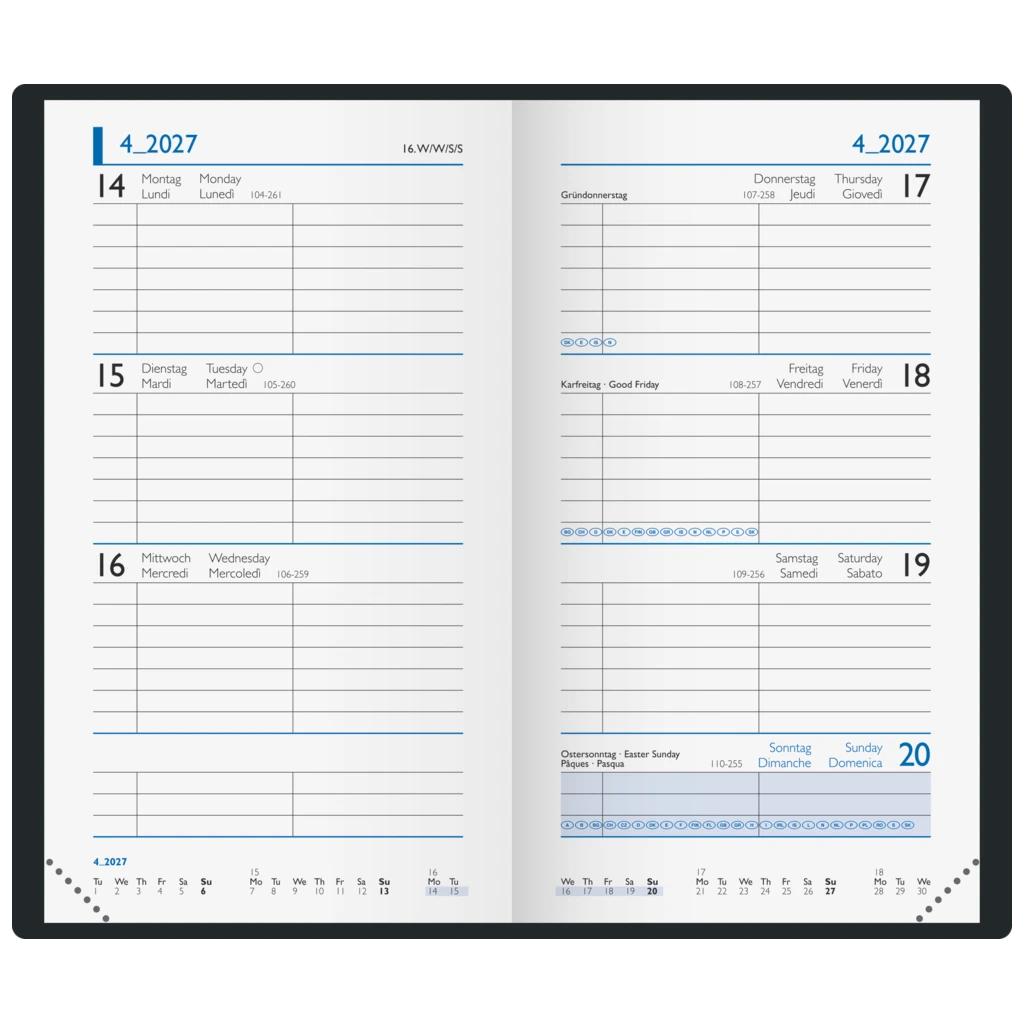 Taschenkalender Colour Line Mod. 756 2027 | A6, Kunststoff, hellgrün