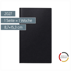 Taschenkalender Mod. 758 2027 | A6, Kunstleder, schwarz