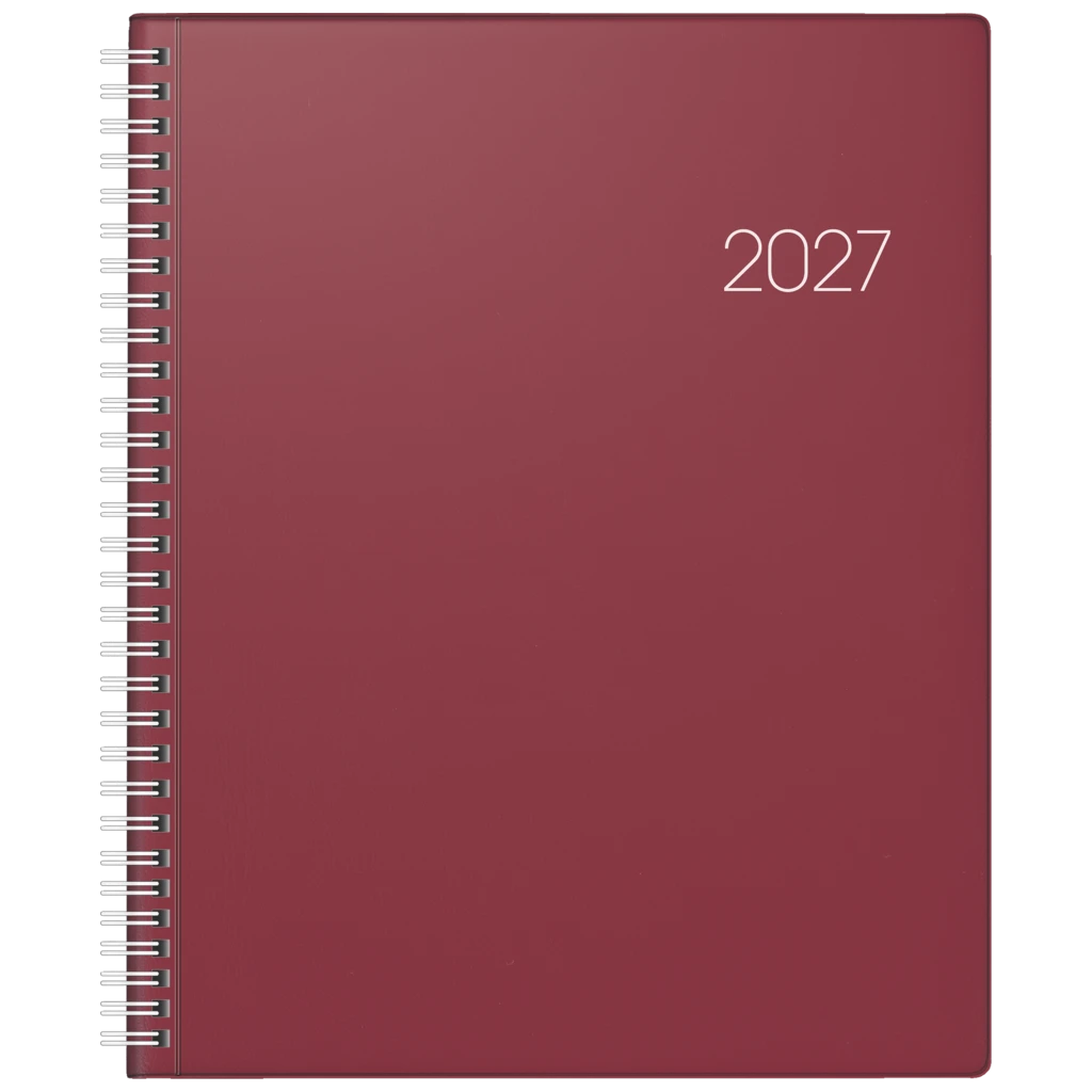 Buchkalender Mod. Manager Wt 7 weektimer 2027 | 21×26 cm, Kunststoff, weinrot