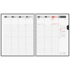 Buchkalender Mod. Manager Wt 7 weektimer 2027 | 21×26 cm, Kunststoff, schwarz