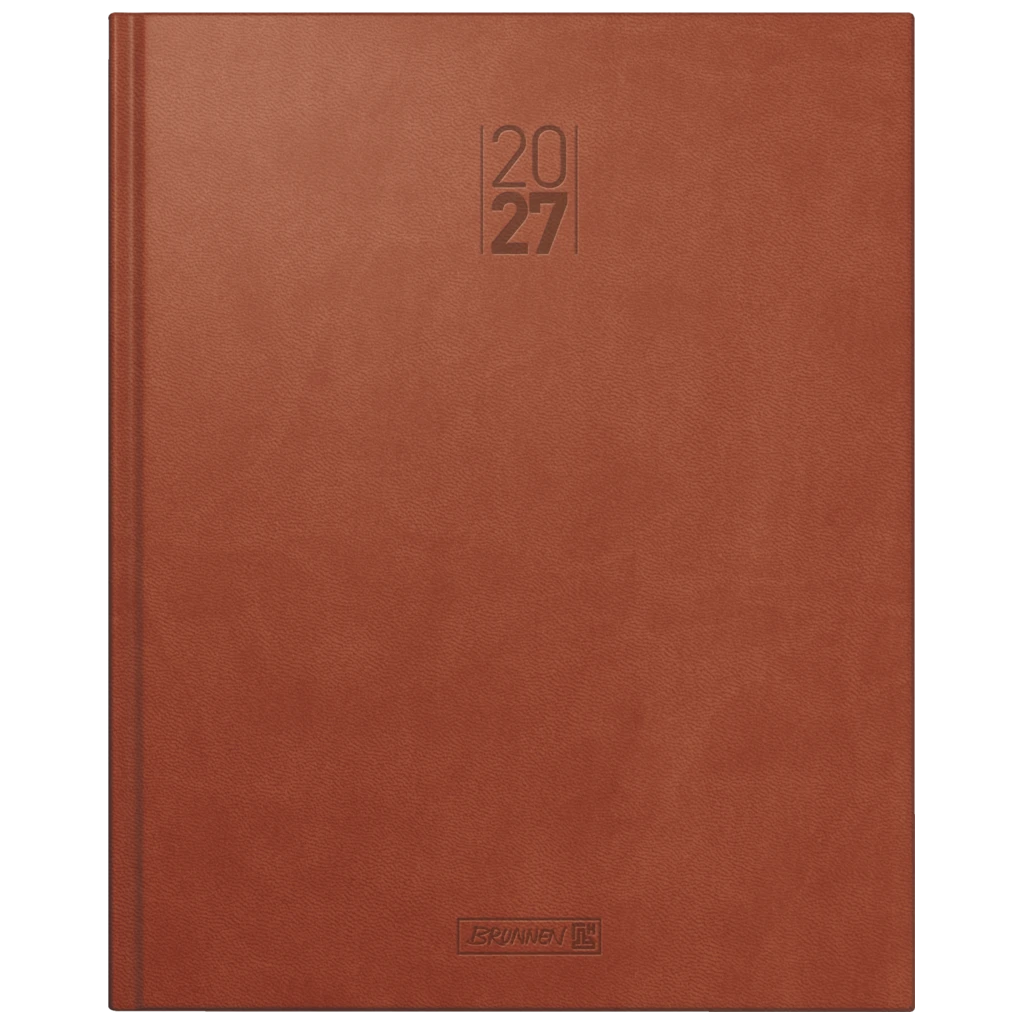 Buchkalender Mod. Manager Wt 7 weektimer 2027 | 21×26 cm, Kunstleder, braun