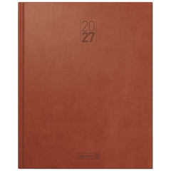 Buchkalender Mod. Manager Wt 7 weektimer 2027 | 21×26 cm, Kunstleder, braun