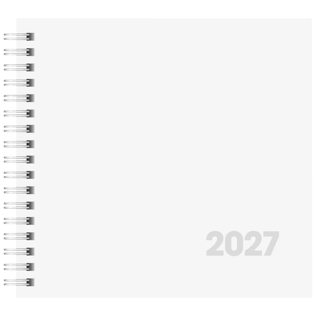 Buchkalender Mod. 762 2027 | 16,2×15 cm, Karton, weiß