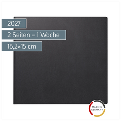 Buchkalender Mod. 762 2027 | 16,2×15 cm, Kunststoff, schwarz