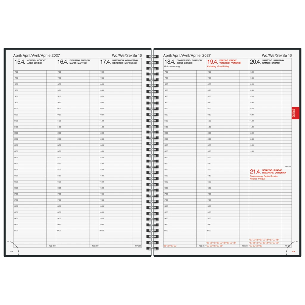 Buchkalender Mod. 763 2027 | A4, Kunststoff, vulkanschwarz