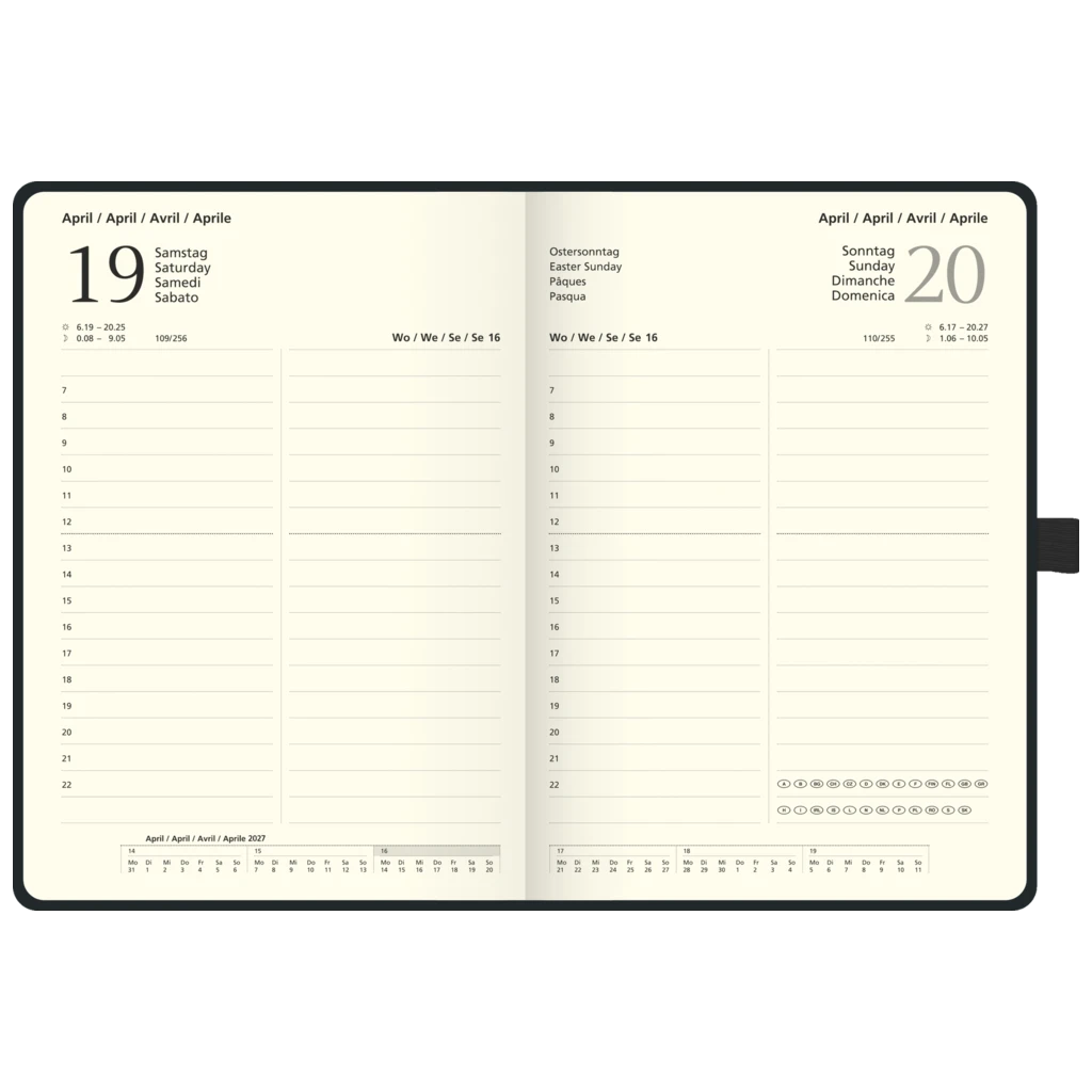 Buchkalender Kompagnon Mod. 764 66 2027 | A5, Kunststoff, schwarz