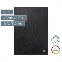 Buchkalender Mod. 765 2027 | A5, Leder, schwarz