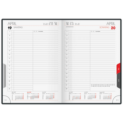 Buchkalender Mod. 765 2027 | A5, Leder, schwarz