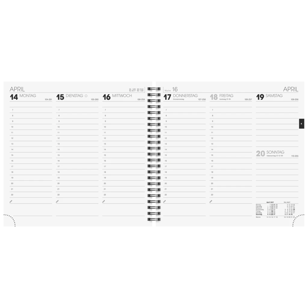 Buchkalender Mod. 766 2027 | 21×20,5 cm, Karton, blau