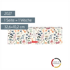 Querterminbuch Mod. 771 2027 „Watercolour“ | 32,6×10,2 cm, Karton