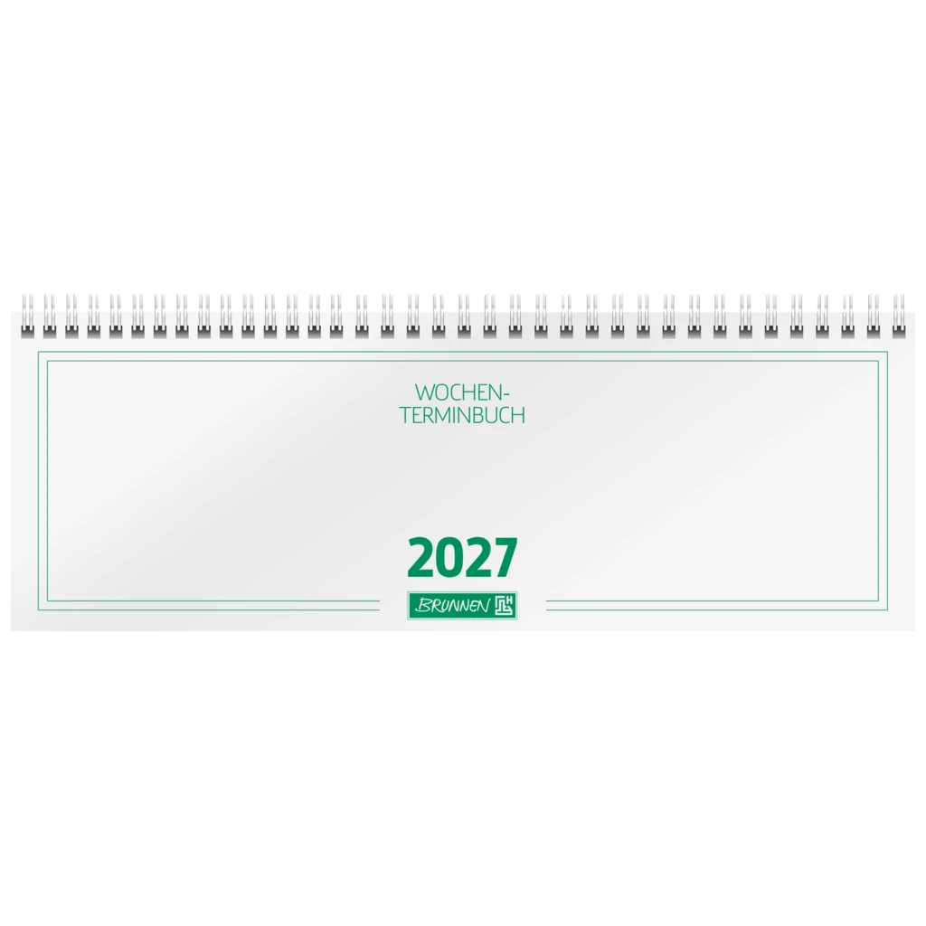 Querterminbuch Mod. 772 2027 | 29,7×10,5 cm, Karton, weiß