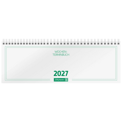 Querterminbuch Mod. 772 2027 | 29,7×10,5 cm, Karton, weiß
