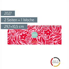 Querterminbuch Mod. 772 2027 „Poppy“ | 29,7×10,5 cm, Karton