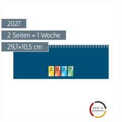 Querterminbuch DATAline Mod. 772 2027 | 29,7×10,5 cm, Karton, blau
