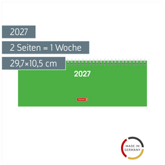 Querterminbuch Colour Line Mod. 772 2027 | 29,7×10,5 cm, Karton, grün