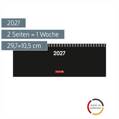 Querterminbuch Colour Line Mod. 772 2027 | 29,7×10,5 cm, Karton, schwarz