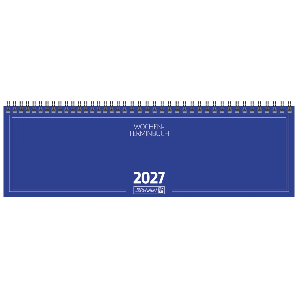 Querterminbuch Mod. 774 2027 | 32,6×10,2 cm, Karton, blau