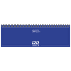 Querterminbuch Mod. 774 2027 | 32,6×10,2 cm, Karton, blau