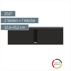 Querterminbuch Mod. 774 2027 „Black Classic“ | 32,6×10,2 cm, Kunststoff