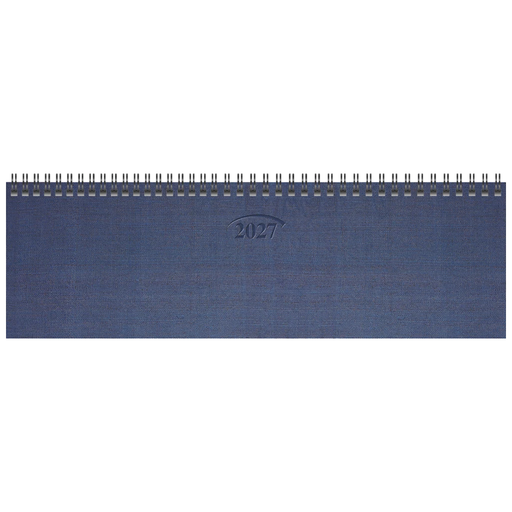 Querterminbuch Mod. 777 2027 | 32,6×10,2 cm, Karton, blau