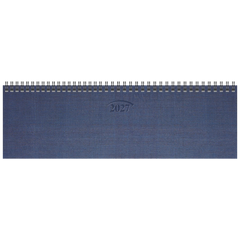 Querterminbuch Mod. 777 2027 | 32,6×10,2 cm, Karton, blau