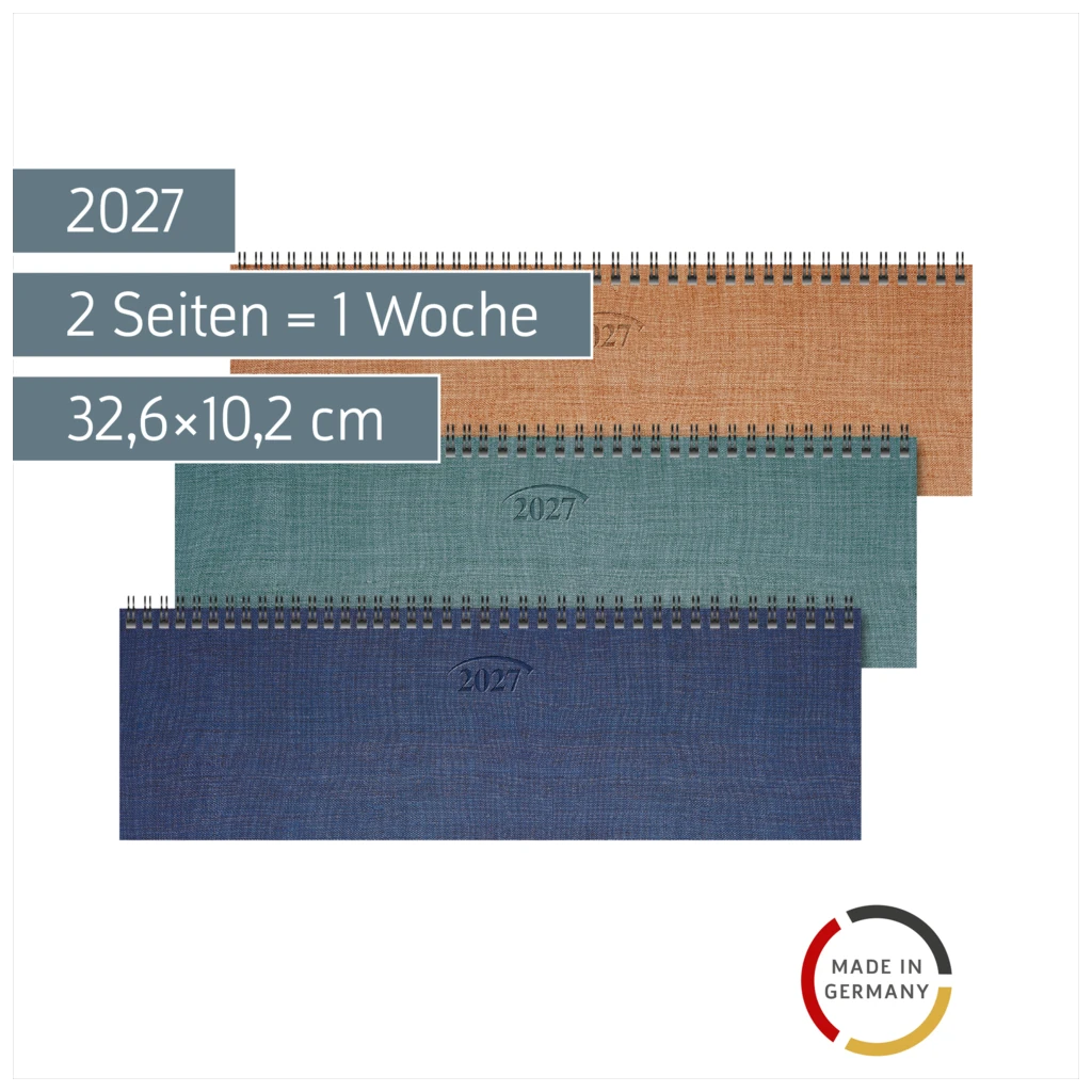 Querterminbuch Mod. 777 2027 | 32,6×10,2 cm, Karton, sortiert