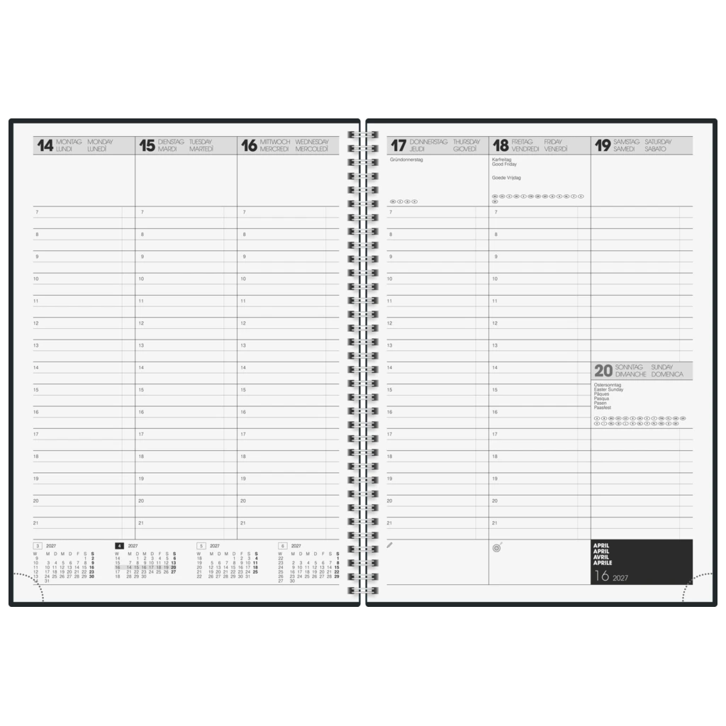 Buchkalender Premium Mod. 781 2027 | A4, Kunststoff, transparent