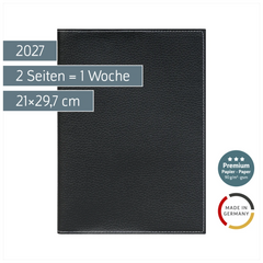 Buchkalender Premium Mod. 781 2027 | A4, Kunstleder, schwarz