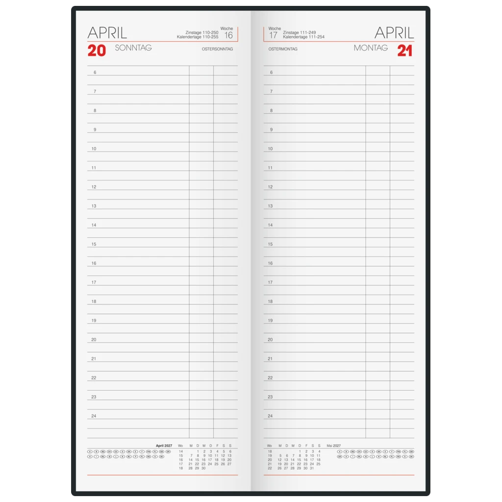 Vormerkbuch Mod. 785 2027 | 10,8×29,7 cm, Papier, grün
