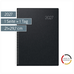 Buchkalender Mod. 787 2027 | A4, Kunststoff, schwarz