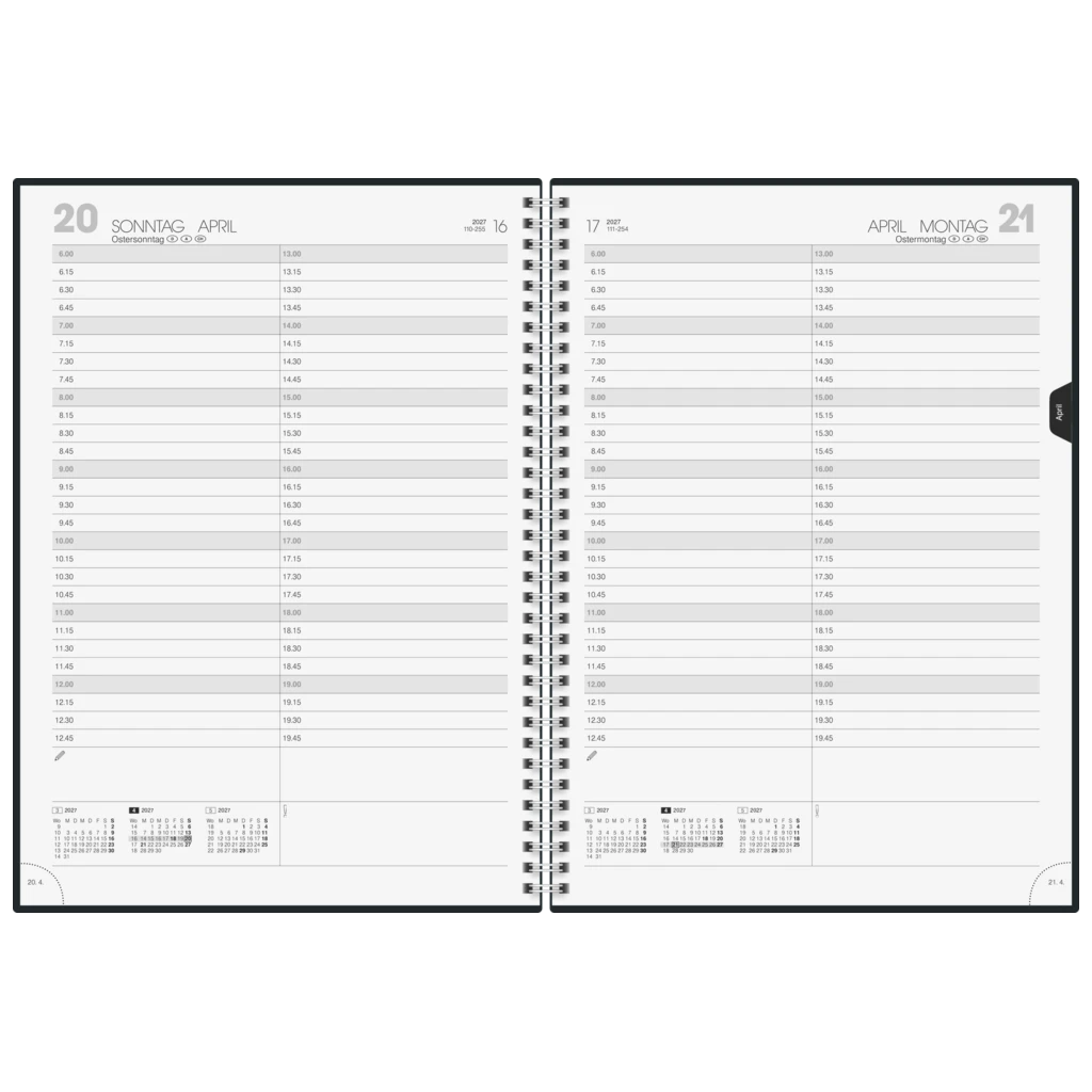 Buchkalender Mod. 787 2027 | A4, Kunststoff, schwarz