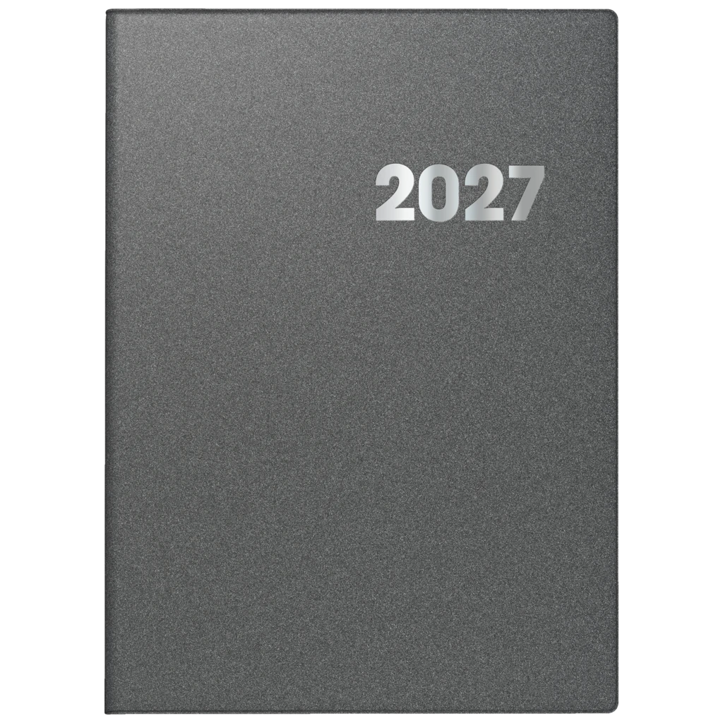 Buchkalender Mod. 789 2027 | A4, Kunststoff, grau