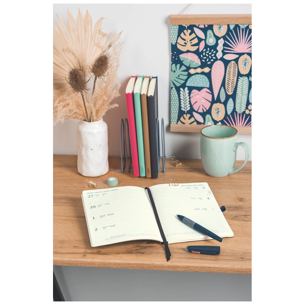 Buchkalender Kompagnon Mod. 791 66 2027 | A5, Kunststoff, dunkelblau